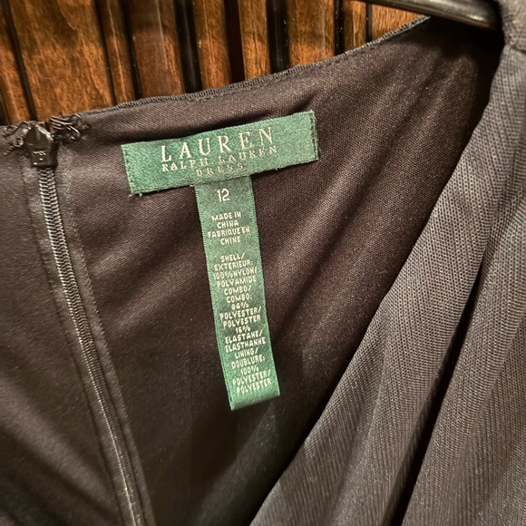 Lauren Ralph Lauren Black Draped Midi Dress - Picture 3 of 3